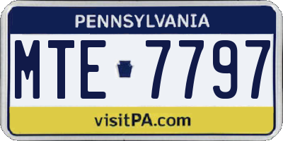 PA license plate MTE7797