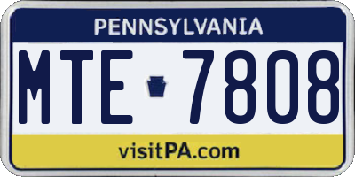 PA license plate MTE7808