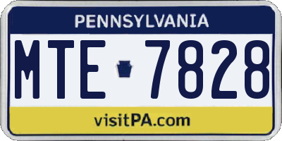 PA license plate MTE7828