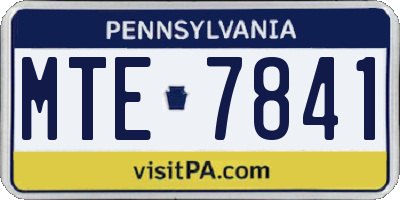 PA license plate MTE7841