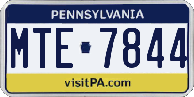 PA license plate MTE7844