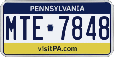 PA license plate MTE7848