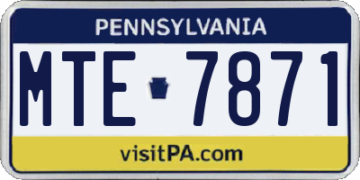 PA license plate MTE7871