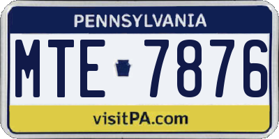 PA license plate MTE7876