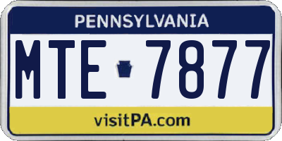 PA license plate MTE7877