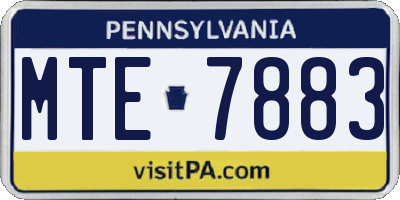 PA license plate MTE7883
