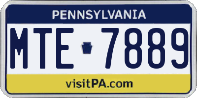 PA license plate MTE7889