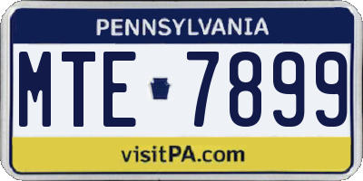 PA license plate MTE7899