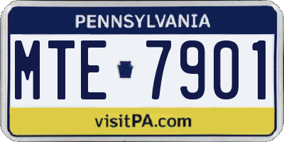PA license plate MTE7901