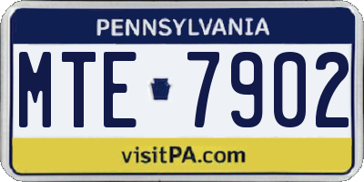 PA license plate MTE7902