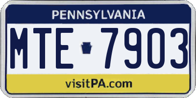 PA license plate MTE7903