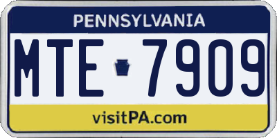 PA license plate MTE7909