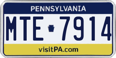 PA license plate MTE7914