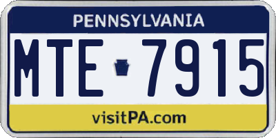 PA license plate MTE7915