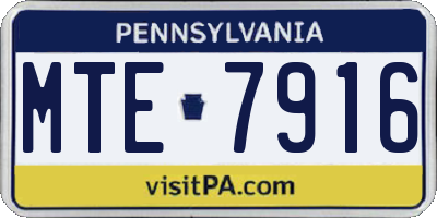 PA license plate MTE7916