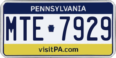 PA license plate MTE7929