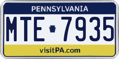 PA license plate MTE7935