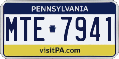 PA license plate MTE7941