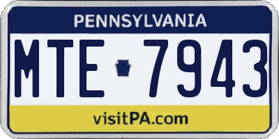 PA license plate MTE7943
