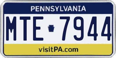PA license plate MTE7944
