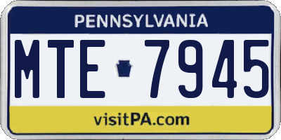 PA license plate MTE7945