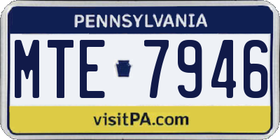PA license plate MTE7946