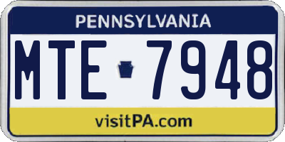 PA license plate MTE7948