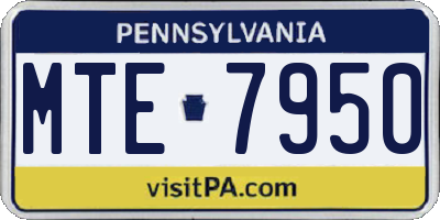 PA license plate MTE7950