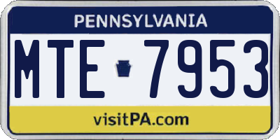 PA license plate MTE7953
