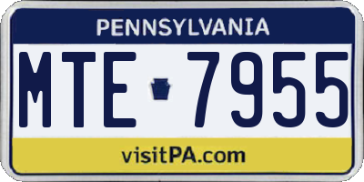 PA license plate MTE7955