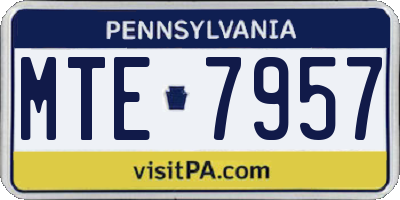 PA license plate MTE7957