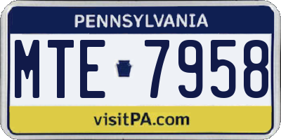 PA license plate MTE7958