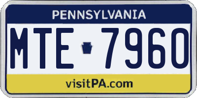PA license plate MTE7960