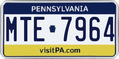 PA license plate MTE7964