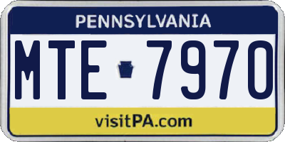 PA license plate MTE7970