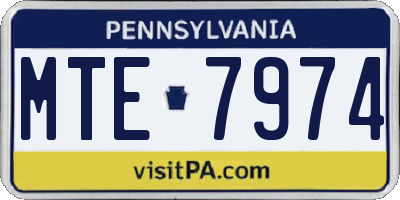 PA license plate MTE7974