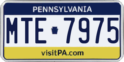 PA license plate MTE7975