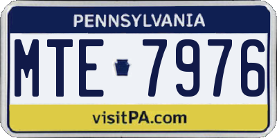 PA license plate MTE7976