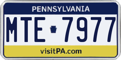 PA license plate MTE7977
