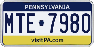 PA license plate MTE7980