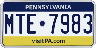 PA license plate MTE7983