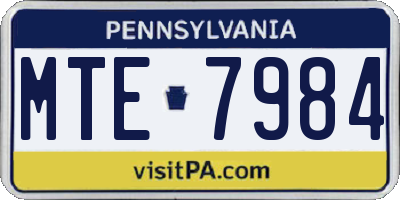 PA license plate MTE7984