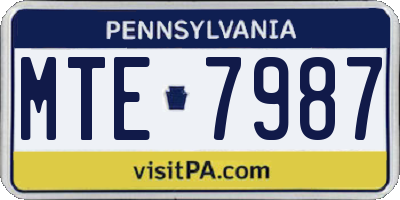 PA license plate MTE7987