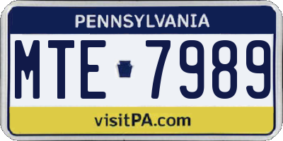 PA license plate MTE7989