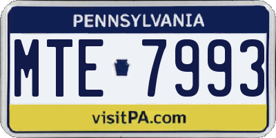 PA license plate MTE7993