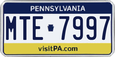 PA license plate MTE7997