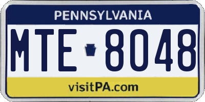 PA license plate MTE8048