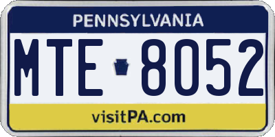 PA license plate MTE8052