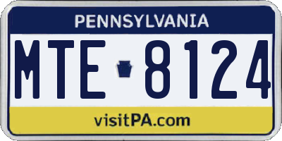 PA license plate MTE8124