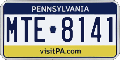 PA license plate MTE8141